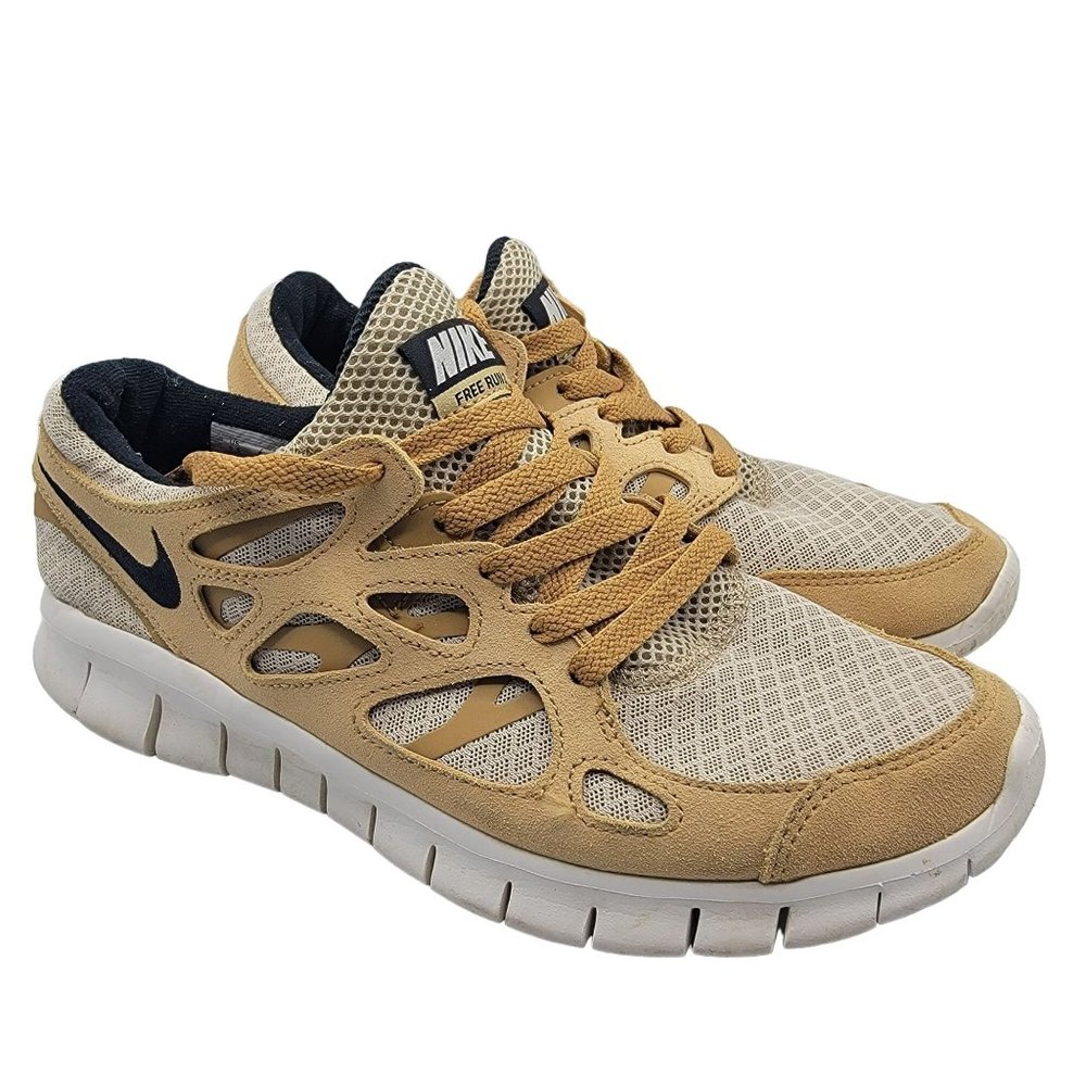 Nike Free Run 2 Womens 9.5 Brown Black Wheat Athletic Running Shoes DM9057-200